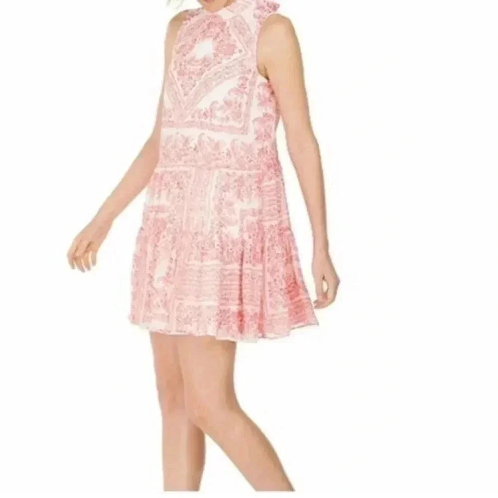 Calvin Klein Pink Bohemian Vibes Cottagecore Sleeveless Dress Size 2 XS